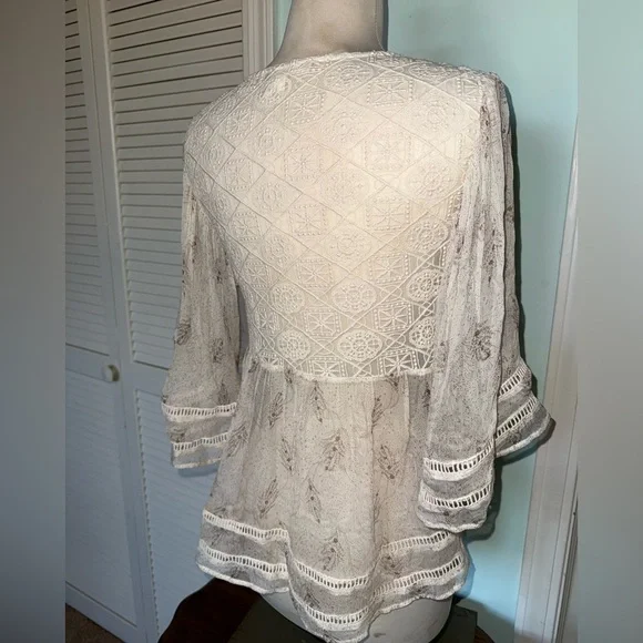 Anthropologie • 100% Silk Meadow Rue Aeris Peasant Blouse - Picture 7 of 12